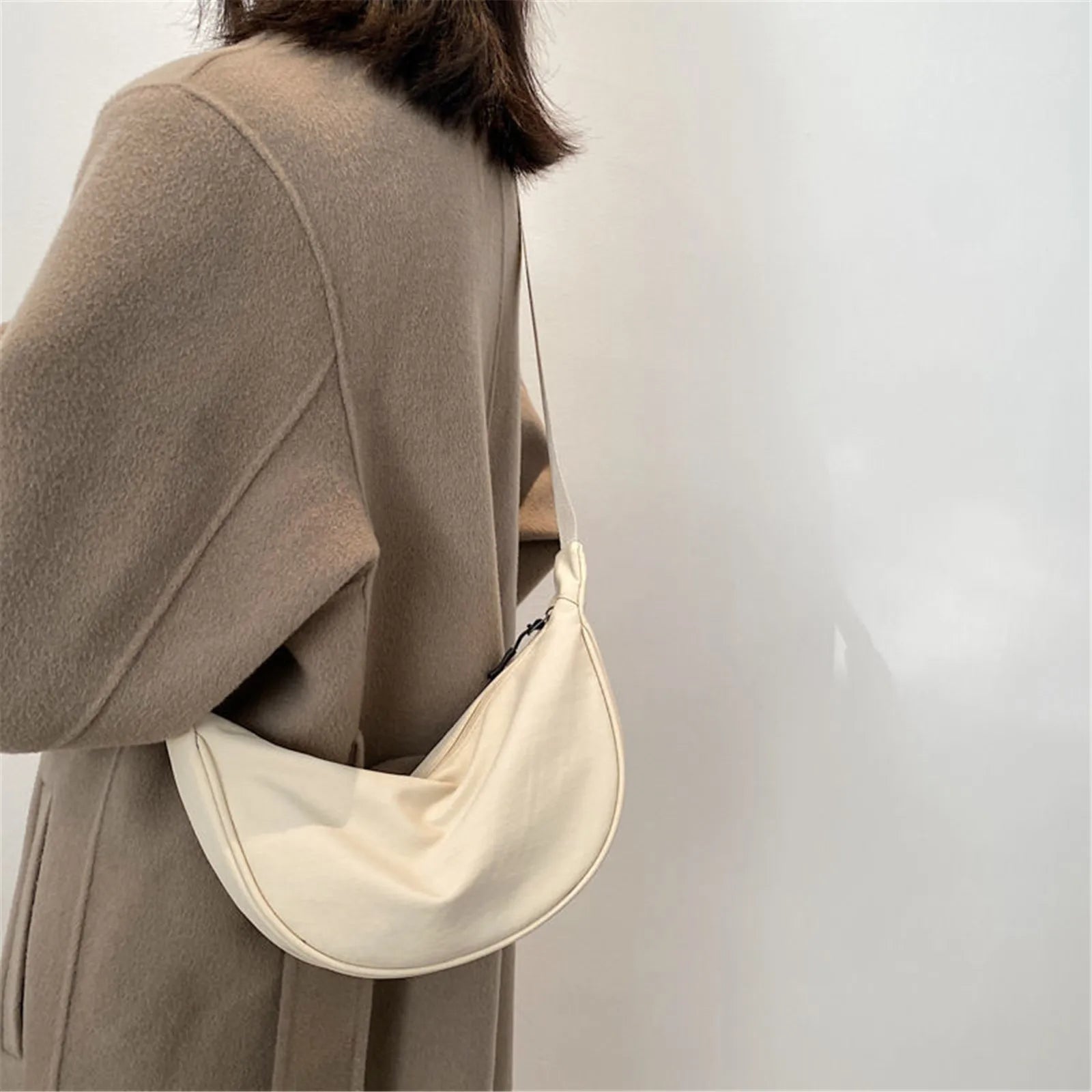 Canvas Shoulder Waist Bags for Women Solid Crossbody Tote