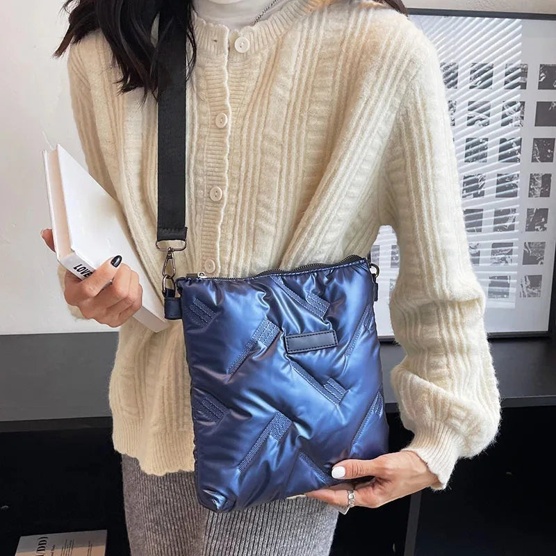 Winter Nylon Crossbody Bag Lady Tote Purse Down Shoulder Bag