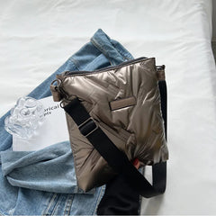 Winter Nylon Crossbody Bag Lady Tote Purse Down Shoulder Bag