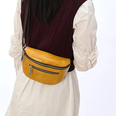 Women's Leather Waist Bag Shoulder Messenger Chest Fanny Pack