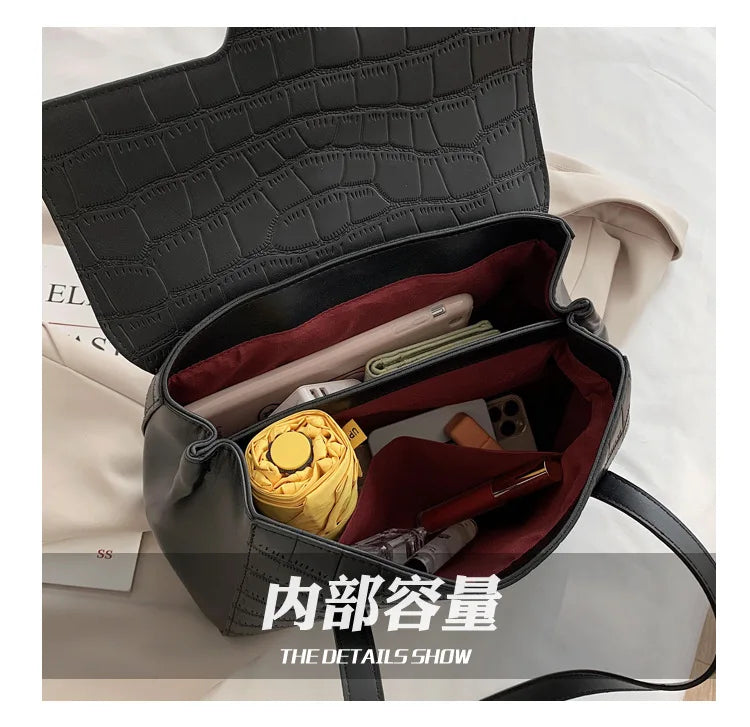 Stone grain Shoulder Bag Winter Female Tote