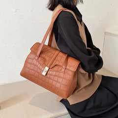 Stone grain Shoulder Bag Winter Female Tote