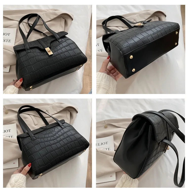 Stone grain Shoulder Bag Winter Female Tote