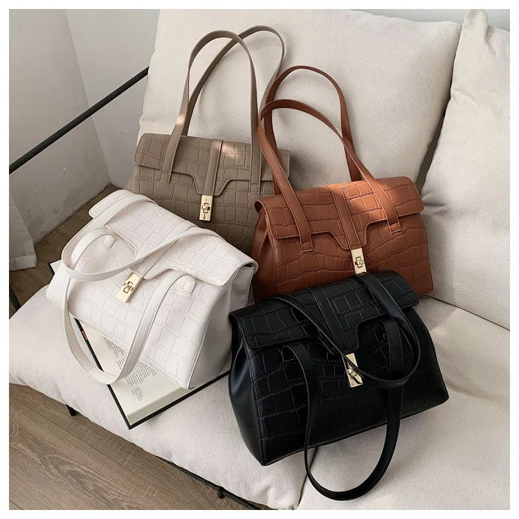 Stone grain Shoulder Bag Winter Female Tote