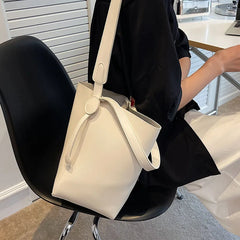 Women Bucket Shoulder Bag Large Capacity PU Leather Handbags and Purse