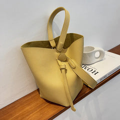 Women Bucket Shoulder Bag Large Capacity PU Leather Handbags and Purse