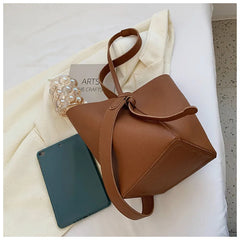 Women Bucket Shoulder Bag Large Capacity PU Leather Handbags and Purse