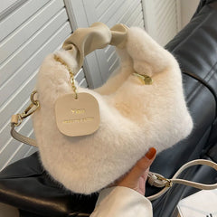 Faux Fur Small Lady Shoulder Crossbody Bag Casual Tote