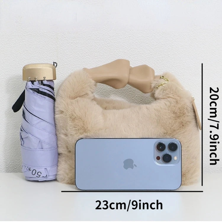 Faux Fur Small Lady Shoulder Crossbody Bag Casual Tote