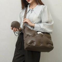 Brands Space Padded Large Tote Bag Women Handbags Nylon Down Cotton Shoulder Bag