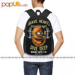 Brave Hearts Dive Deep Diver Backpack Large Capacity Schoolbag