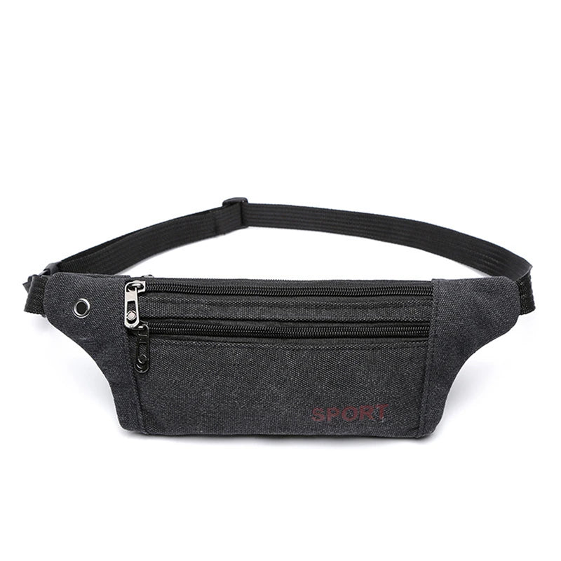 Waterproof Outdoor Sports Bag Canvas Waist Bag Crossbody Male Banana Bag