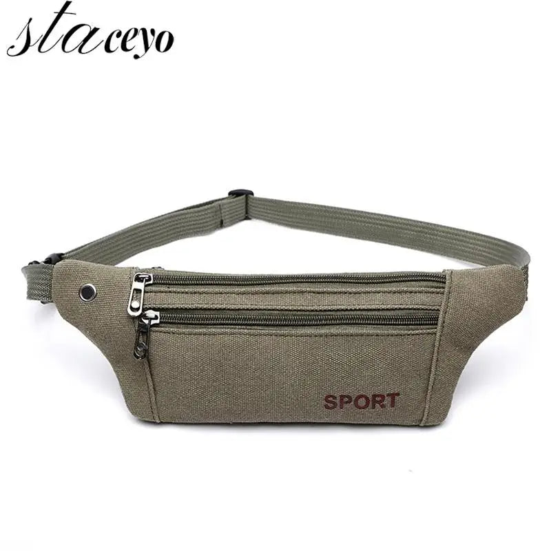 Waterproof Outdoor Sports Bag Canvas Pouch Korean-Style Waist Bag