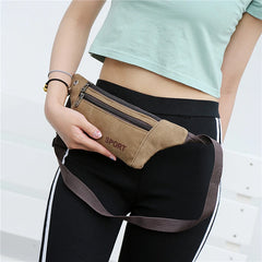 Waterproof Outdoor Sports Bag Canvas Waist Bag Crossbody Male Banana Bag