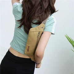 Waterproof Outdoor Sports Bag Canvas Waist Bag Crossbody Male Banana Bag