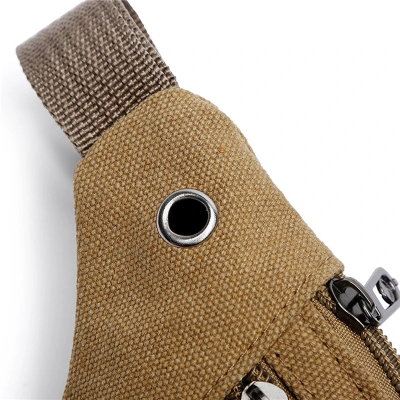 Waterproof Outdoor Sports Bag Canvas Waist Bag Crossbody Male Banana Bag