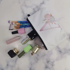 Bridal Party Heat Transfer Flowers Makeup Bag Organizer Cosmetic Pouch Lady