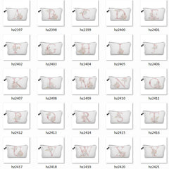 Bridal Party Heat Transfer Flowers Makeup Bag Organizer Cosmetic Pouch Lady