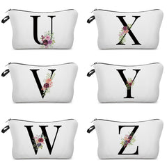 Flower Alphabet Bridesmaid Makeup Bag Cosmetic Gift Women's Bag