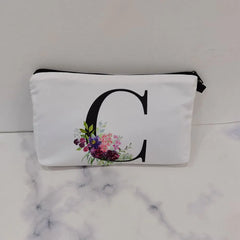 Flower Alphabet Bridesmaid Makeup Bag Cosmetic Gift Women's Bag