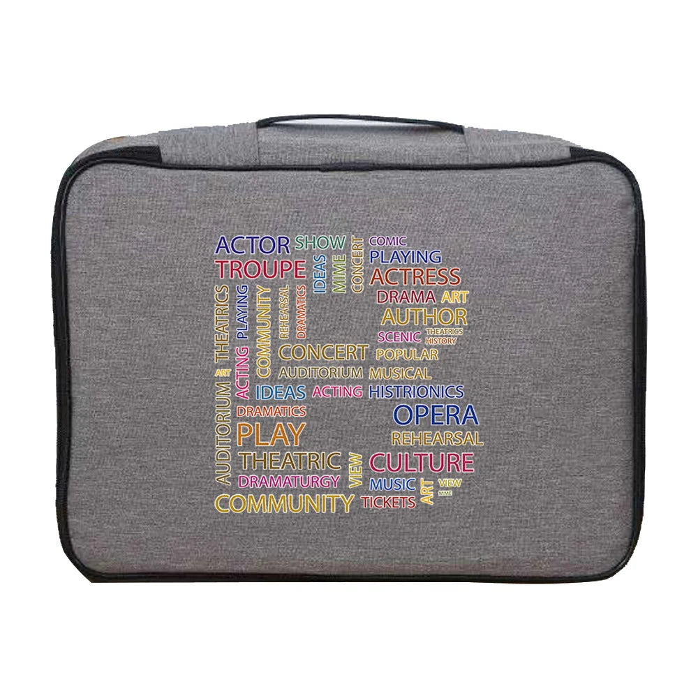 Waterproof Text Letter Print Documents Organizer Case