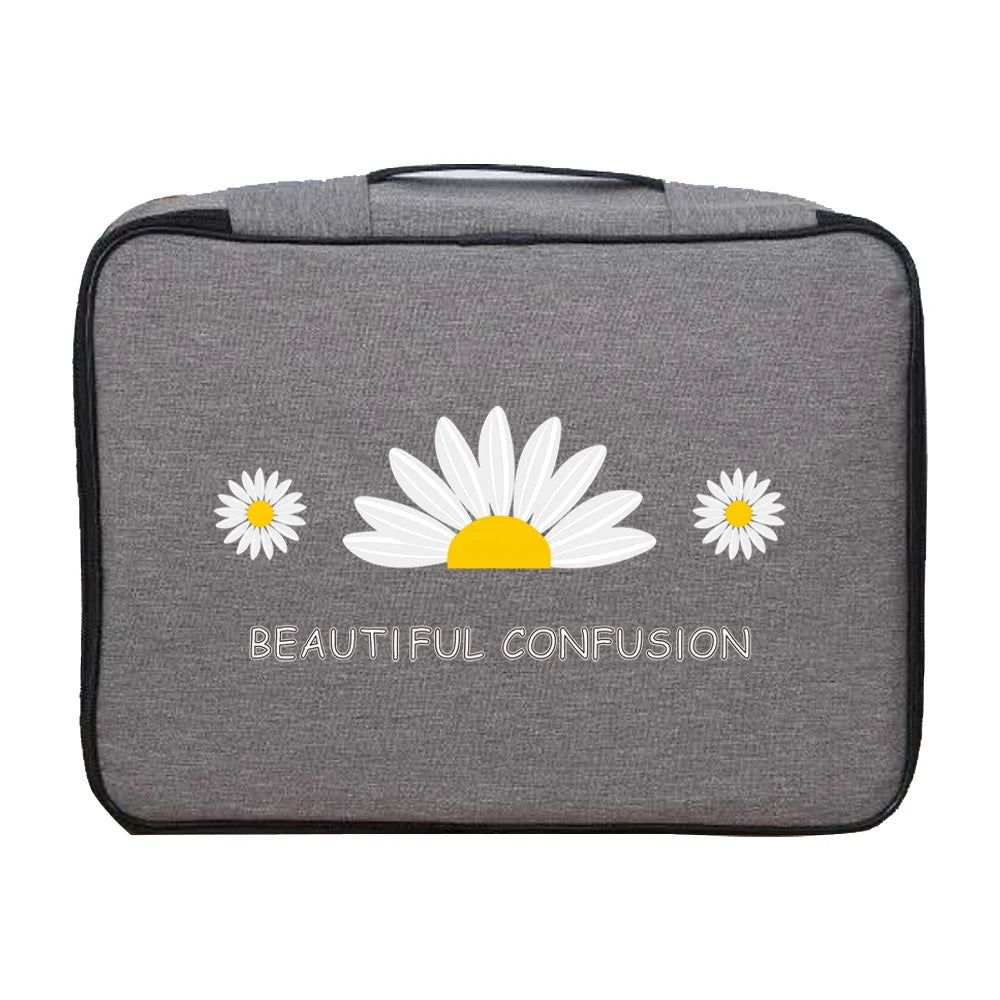Waterproof Daisy Print File Storage Bag