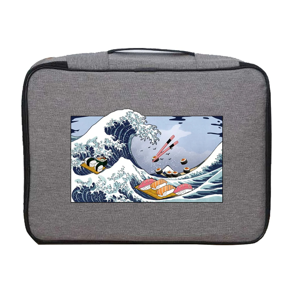 Wave Print Waterproof Documents Organizer Briefcase
