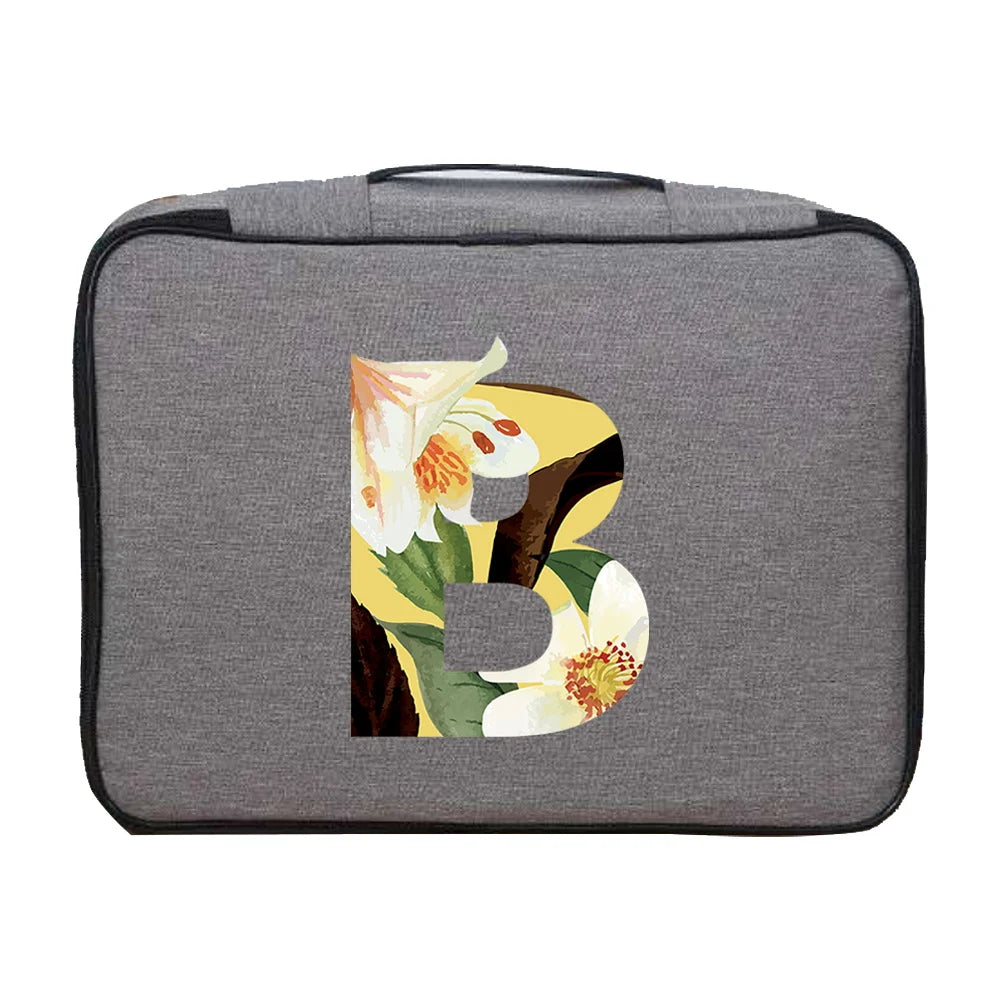 Floral Print Waterproof Document Organizer Handbag