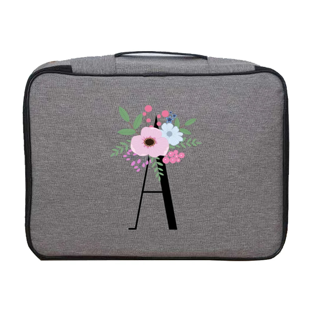 Waterproof Flower Letter Pattern Travel Bag