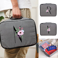 Waterproof Flower Letter Pattern Travel Bag