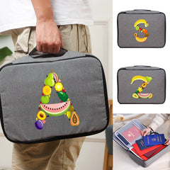 Fruit Print Waterproof Briefcase Handbag for Travel, Men and Women