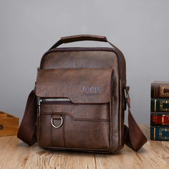 Men's Leather Laptop Briefcase Messenger Bag