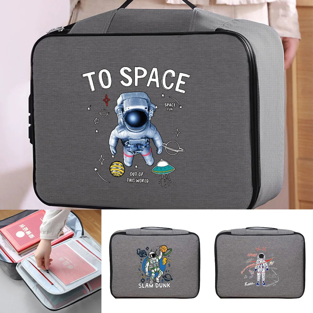 Waterproof Handbag Astronaut Print Passport Organizer Case