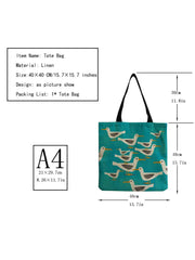 Colorful Pigeon Printed Tote Shoulder Bag Women Eco Reusable Shopper Bag