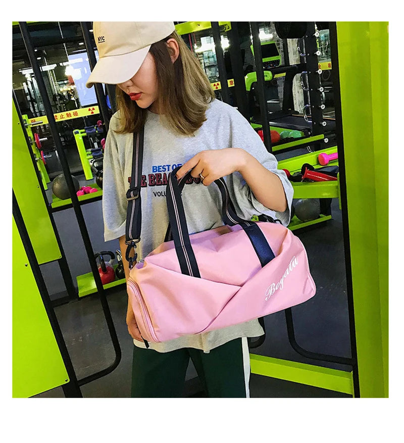 Women Gym Bag Sports Fitness Training Bags for Shoes Travel Dry And Wet Yoga Mat