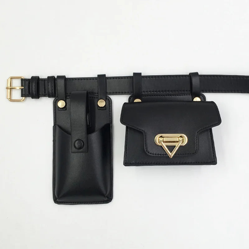 Women's Leather Belt Bags Waist Bag & Phone Pouch
