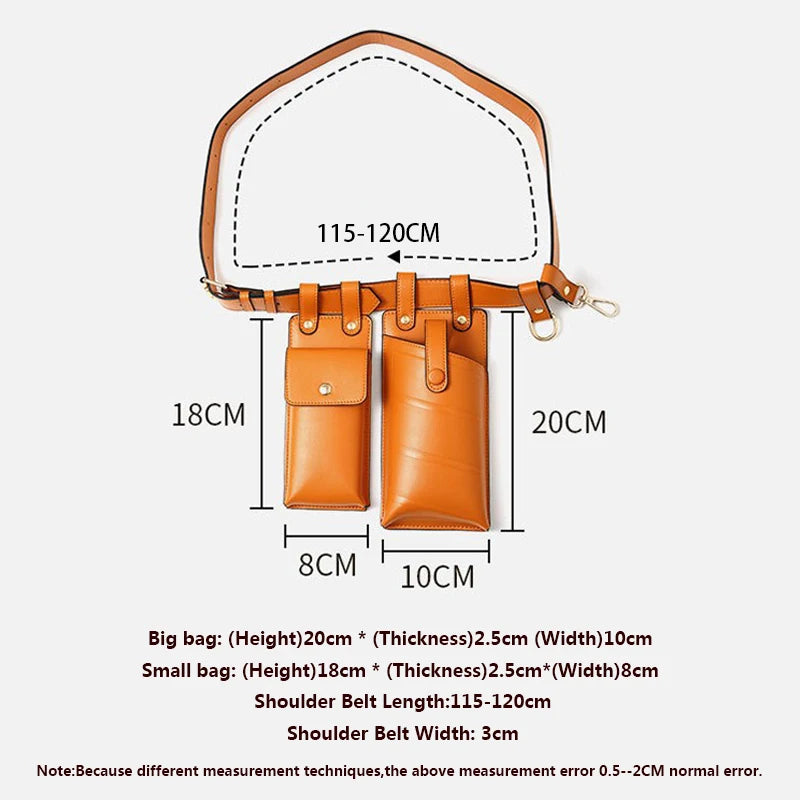Women Waist Belt Bag Leather Crossbody Chest Bags Girl Fanny Packs