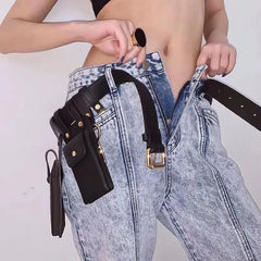 Women Waist Belt Bag Leather Crossbody Chest Bags Girl Fanny Packs