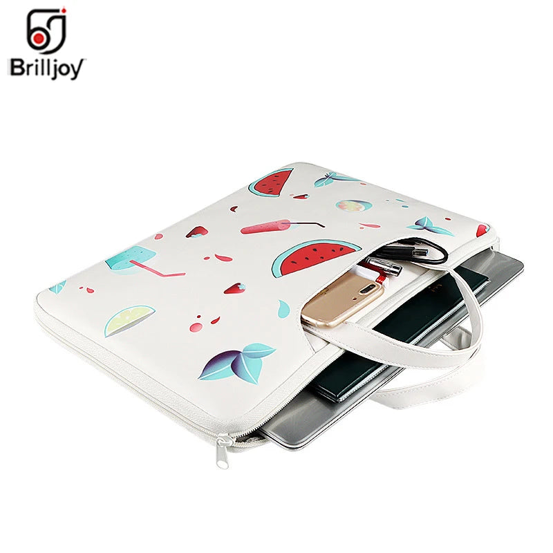 Unisex Portable PU Leather Laptop Sleeve Bag 13.3-15.4inch