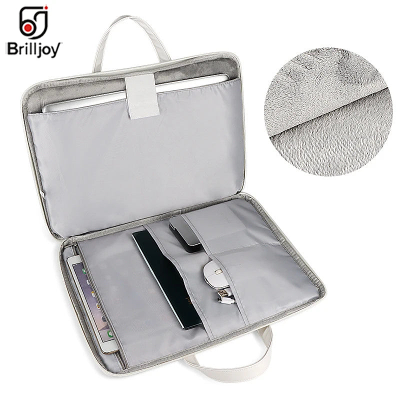Unisex Portable PU Leather Laptop Sleeve Bag 13.3-15.4inch