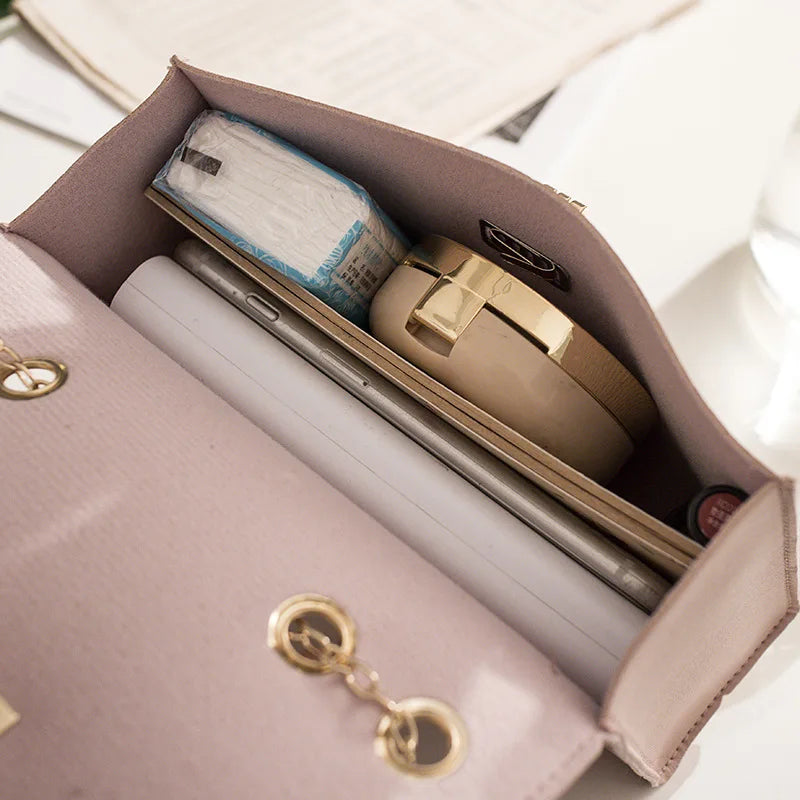British Small Square Bag Women's Handbag PU Leather Shoulder Chain Mobile Phone