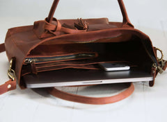 Brown PU Large Women Tote Bag, Multifunction Shoulder Bag