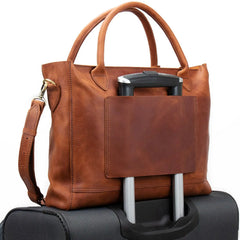 Brown PU Large Women Tote Bag with Leather Strap and Tassel