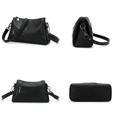 Women's Brown Sheepskin Leather Shoulder Bag Crossbody Purse