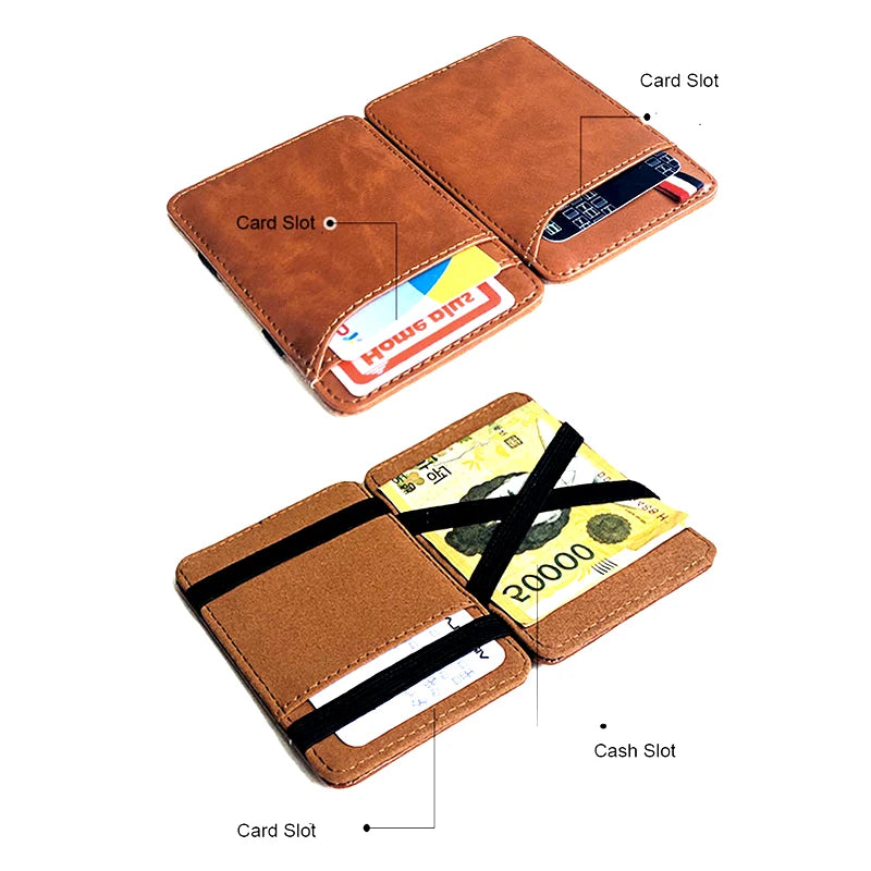 Brown Vintage Halloween Skull Pumpkin Leather Magic Wallets