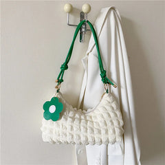 Bubble Flower Handbag For Women Summer Shoulder Bag Sweet Girls Underarm Bag