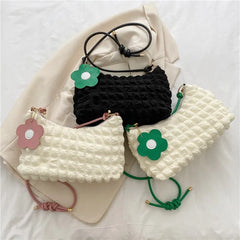 Bubble Flower Handbag For Women Summer Shoulder Bag Sweet Girls Underarm Bag