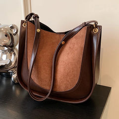 Women's Bucket Bag Autumn Winter Large Capacity Messenger Shoulder Tote Bag