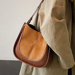 Women's Bucket Bag Autumn Winter Large Capacity Messenger Shoulder Tote Bag