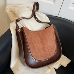 Women's Bucket Bag Autumn Winter Large Capacity Messenger Shoulder Tote Bag